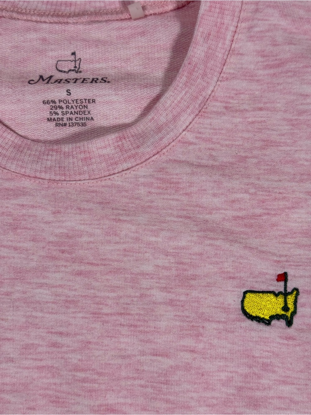 Masters Augusta National Pink Heather Crewneck Pullover Sweatshirt Preppy Small - Picture 6 of 8